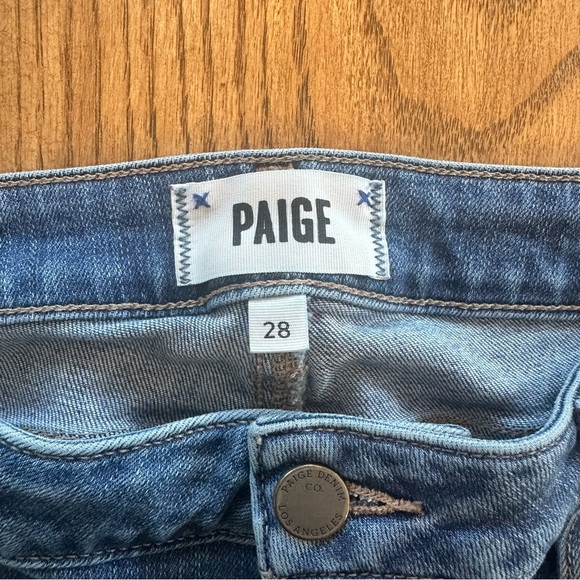 Women's Paige Denim Verdugo Ankle Medium Wash Raw Hem Size 28 Distressed Comfy - Picture 12 of 15
